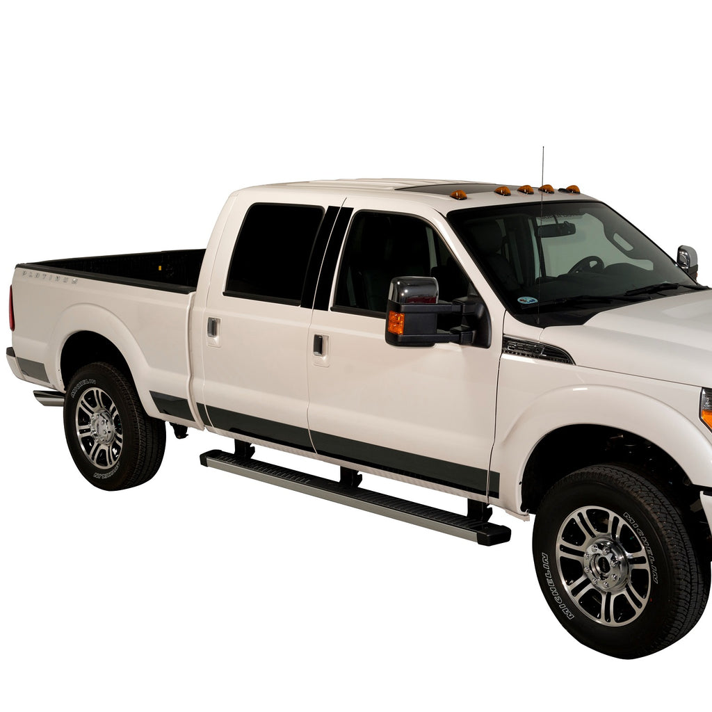Black Platinum Rocker Panels  -Ford Super Duty - Crew Cab 6.5ft Standard Box - (12 pcs, 6.25 Inches Wide)