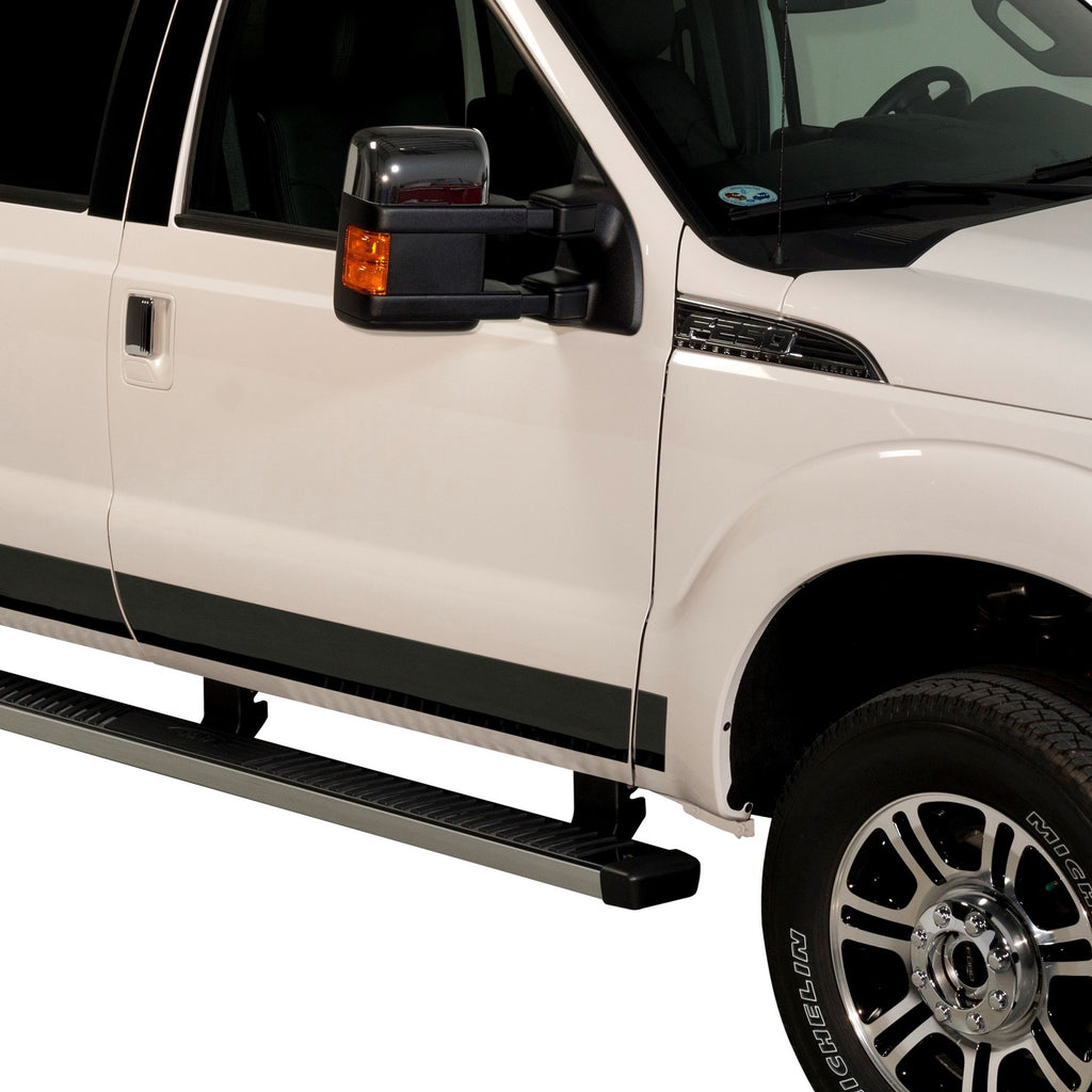 Black Platinum Rocker Panels  -Ford Super Duty - Crew Cab 8FT Long Box (12 pcs, 6.25 Inches Wide)