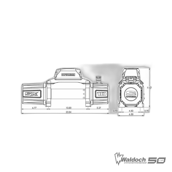 SX 10,000lbs 12V Synthetic Rope Winch - 1710201