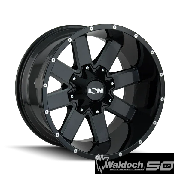 ION TYPE 141 GLOSS BLACK/MILLED SPOKES 20X9 8-165.1/8-170 0MM 130.8MM, -12 OFFSET