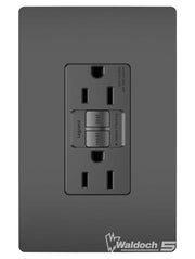 15A 125V GFCI Rectangular Receptacle Outlet Black - 1597-TRBK