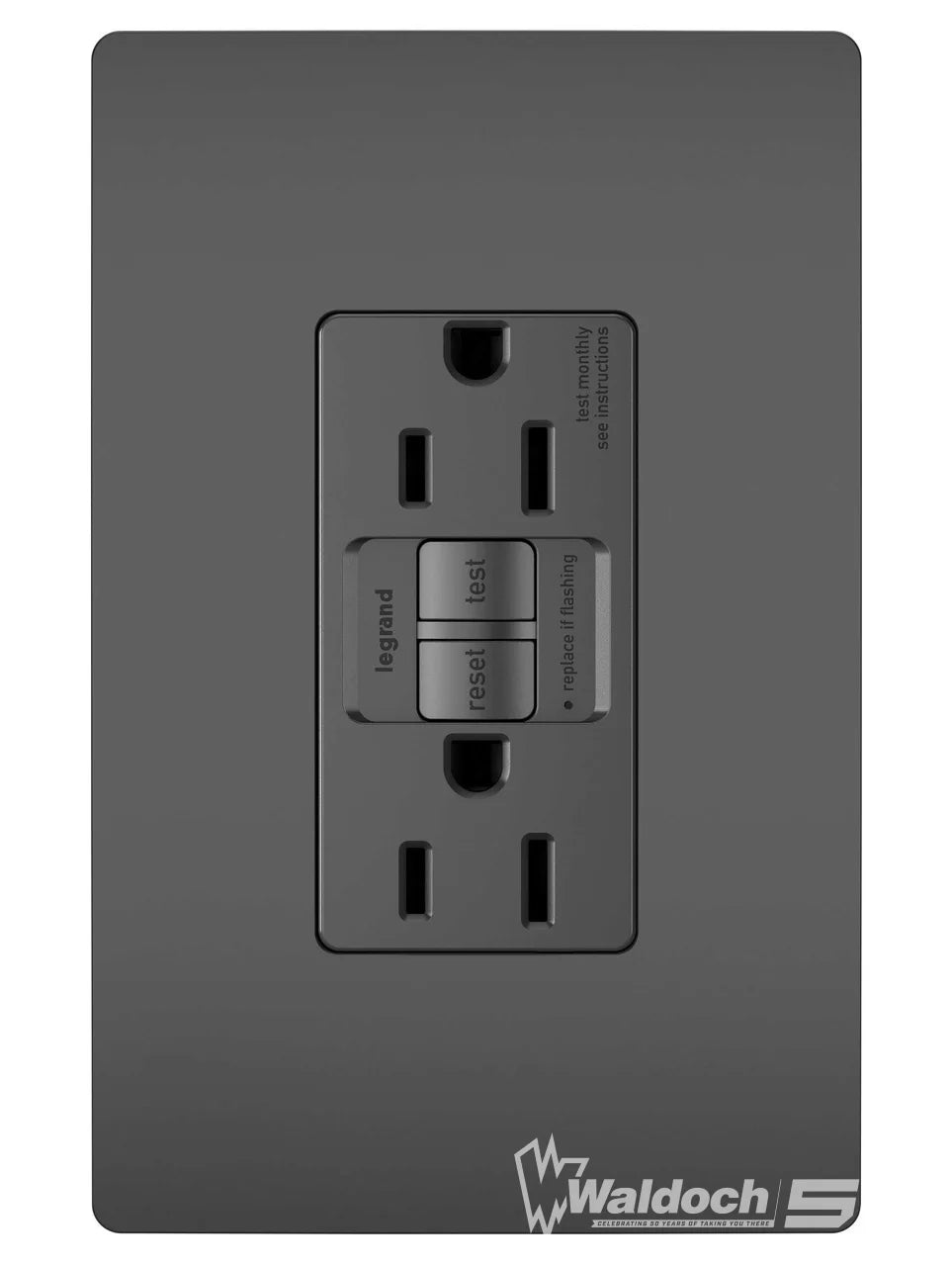 15A 125V GFCI Rectangular Receptacle Outlet Black - 1597-TRBK