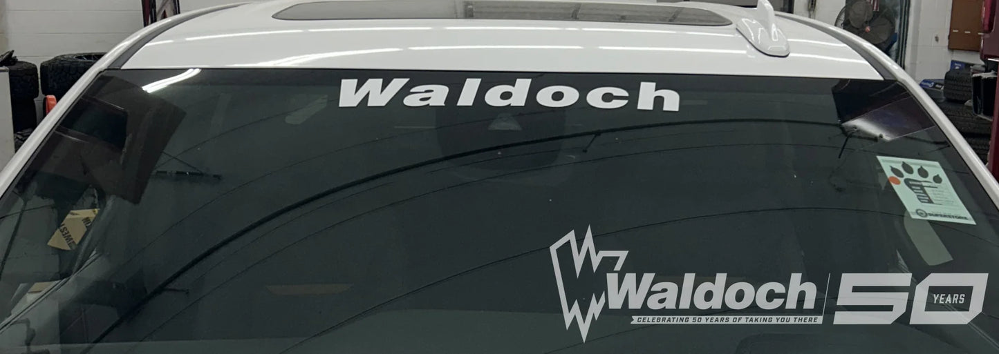 WALDOCH WINDSHEILD LOGO- (WHITE)