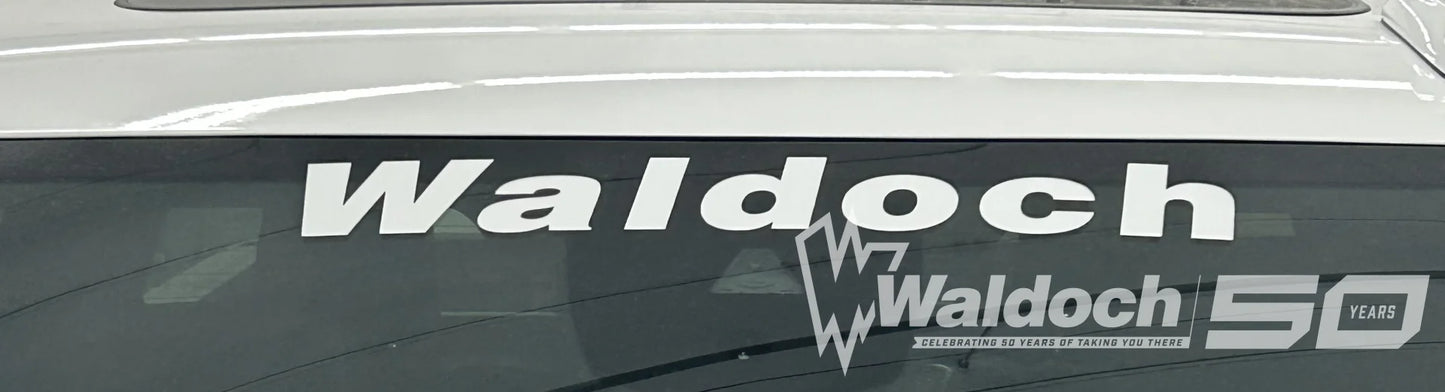 WALDOCH WINDSHEILD LOGO- (WHITE)