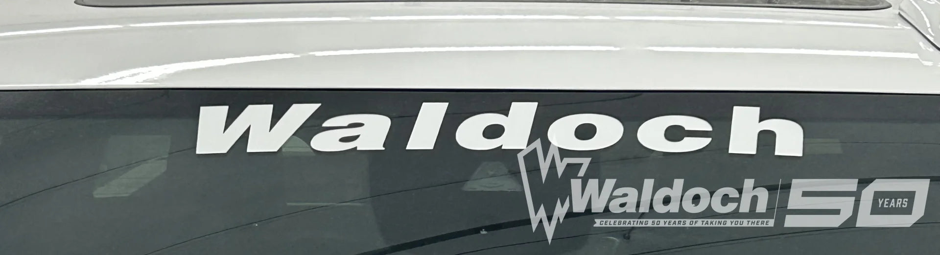 WALDOCH WINDSHEILD LOGO- (WHITE)
