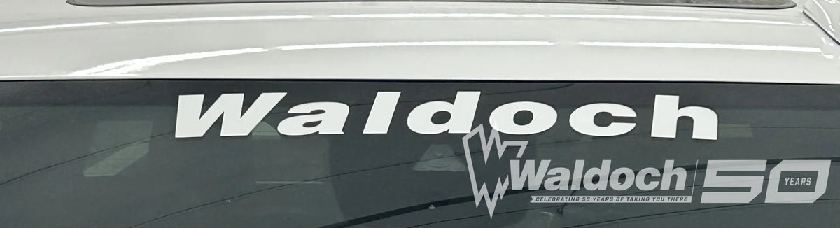 WALDOCH WINDSHEILD LOGO- (WHITE)
