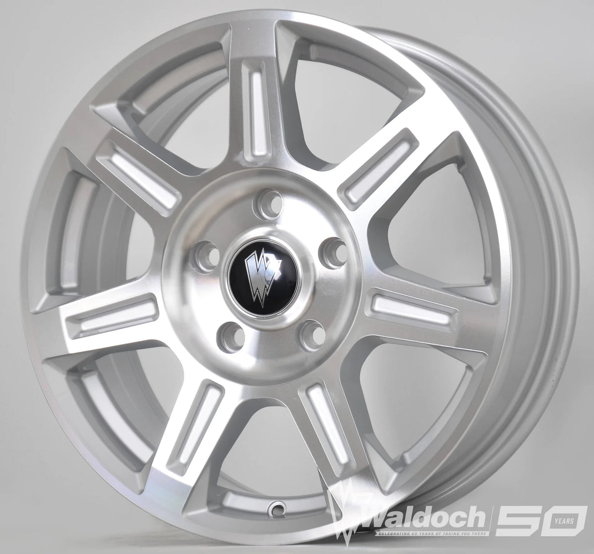 FLUX 16 X 6.5 MACHINE SILVER - 84.1  OFFSET 5X130  84.1CB