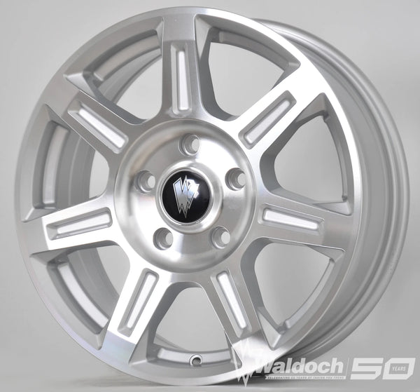 FLUX 16 X 6.5 MACHINE SILVER - 84.1  OFFSET 5X130  84.1CB