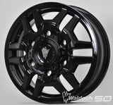 BLAZE 16X6 ALL BLACK GLOSSY - 80  OFFSET 6X180  138.8CB