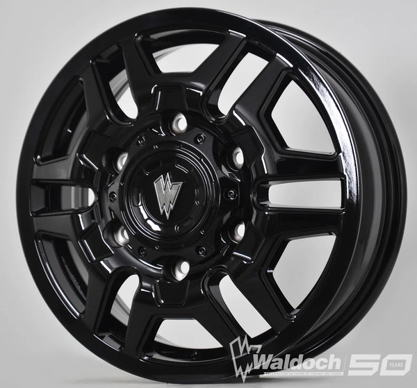 BLAZE 16X6 ALL BLACK GLOSSY - 80  OFFSET 6X180  138.8CB