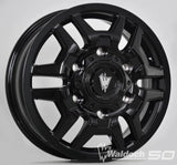 BLAZE 16X6 ALL BLACK GLOSSY - 80  OFFSET 6X180  138.8CB