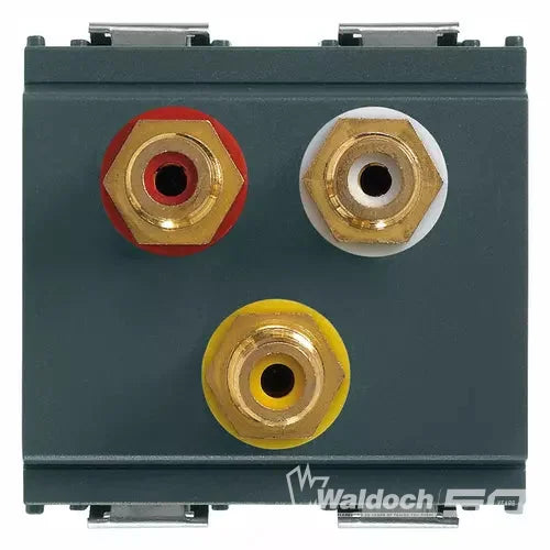 Vimar Socket with 3 RCA connectors grey -