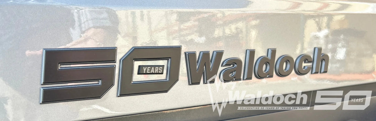 1.55" X 11.8" WALDOCH SL24 LOGO 3D CHROME / -3361 DK GRAPHITE / -55 BLACK / SATIN CLEARCOAT