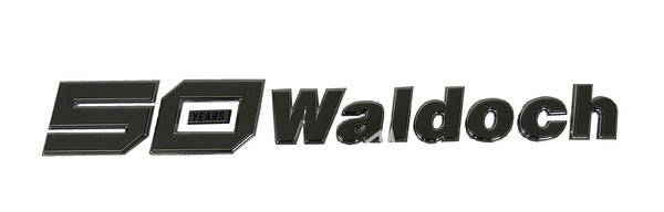 1.82" X 14" 50 YEARS WALDOCH SL24 LOGO 3D CHROME / TITANIUM / SATIN CLEARCOAT