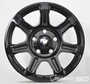 FLUX 17 X 6.5 ALL BLACK GLOSSY - 84.1  OFFSET 5X130  84.1CB