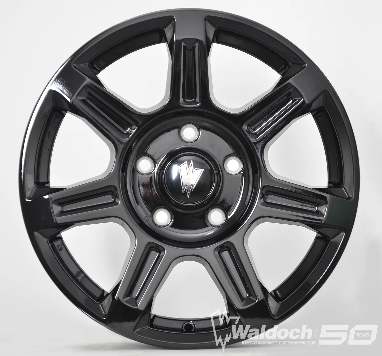 FLUX 17 X 6.5 ALL BLACK GLOSSY - 84.1  OFFSET 5X130  84.1CB