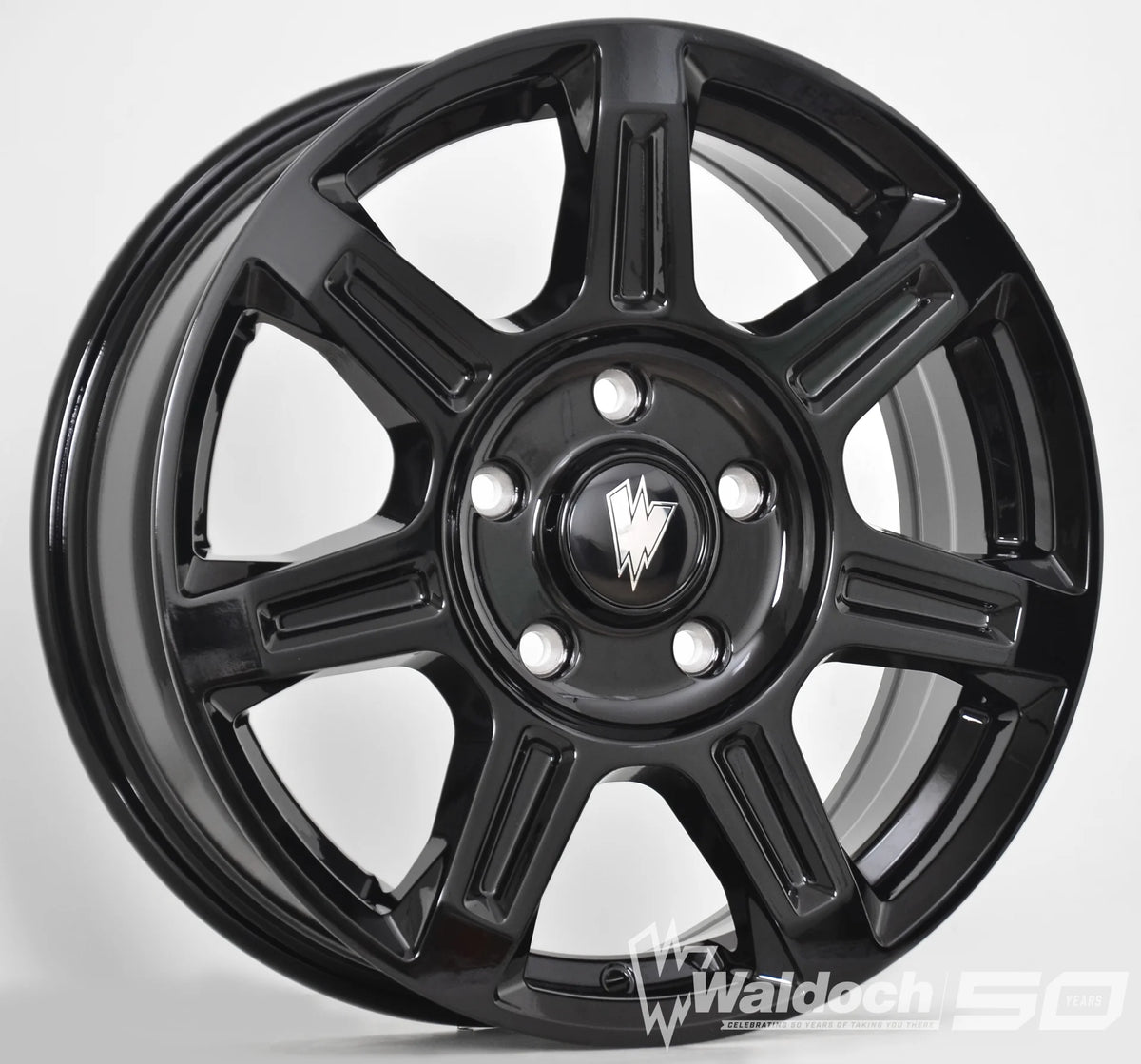 FLUX 17 X 6.5 ALL BLACK GLOSSY - 84.1  OFFSET 5X130  84.1CB
