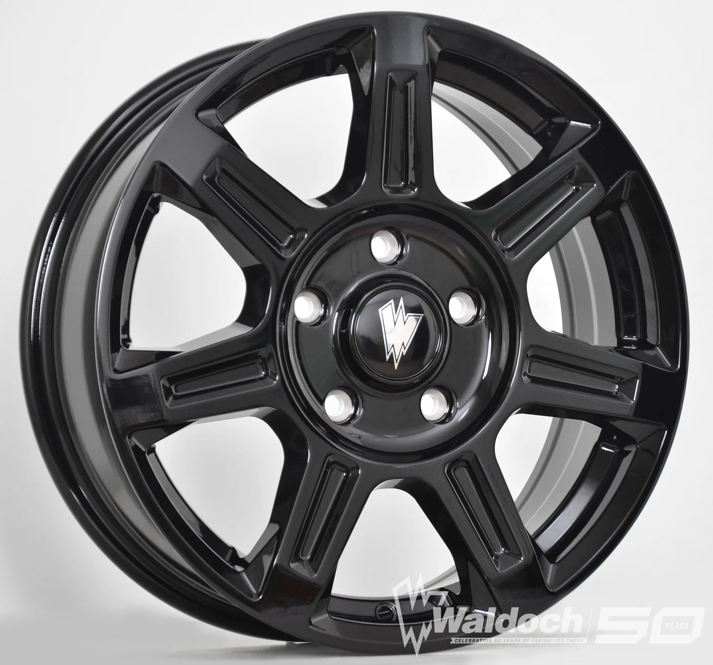 FLUX 17 X 6.5 ALL BLACK GLOSSY - 84.1  OFFSET 5X130  84.1CB