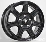 FLUX 17 X 6.5 ALL BLACK GLOSSY - 84.1  OFFSET 5X130  84.1CB