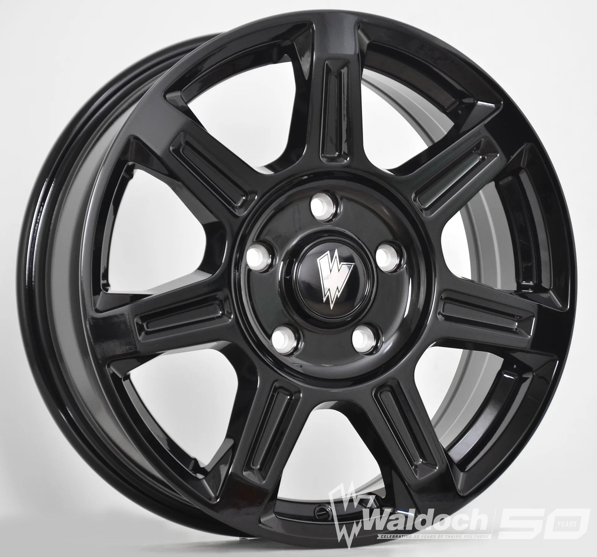 FLUX 17 X 6.5 ALL BLACK GLOSSY - 84.1  OFFSET 5X130  84.1CB