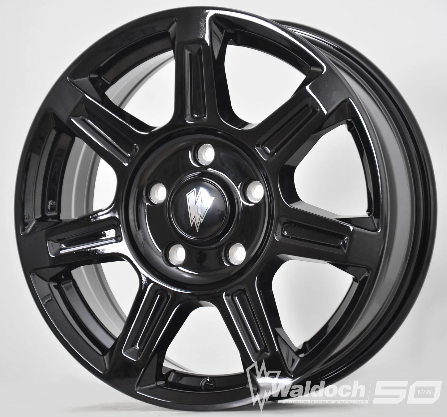 FLUX 17 X 6.5 ALL BLACK GLOSSY - 84.1  OFFSET 5X130  84.1CB