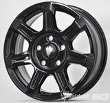 FLUX 17 X 6.5 ALL BLACK GLOSSY - 84.1  OFFSET 5X130  84.1CB