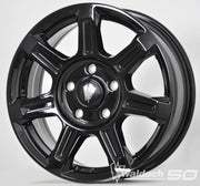 FLUX 17 X 6.5 ALL BLACK GLOSSY - 84.1  OFFSET 5X130  84.1CB