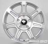 FLUX 17 X 6.5 MACHINE SILVER - 42 OFFSET 5X130  84.1CB