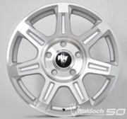 FLUX 17 X 6.5 MACHINE SILVER - 42 OFFSET 5X130  84.1CB