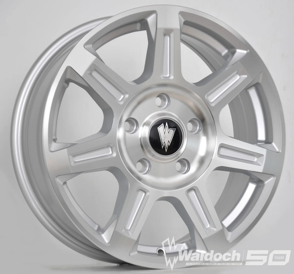 FLUX 17 X 6.5 MACHINE SILVER - 42 OFFSET 5X130  84.1CB