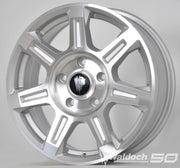 FLUX 17 X 6.5 MACHINE SILVER - 42 OFFSET 5X130  84.1CB