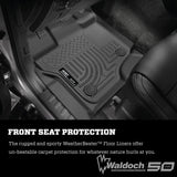 Husky Liners Weatherbeater | Fits 2015 - 2023 Ford F - 150 SuperCrew/SuperCab/Lightning, Front Row Liner, Black |