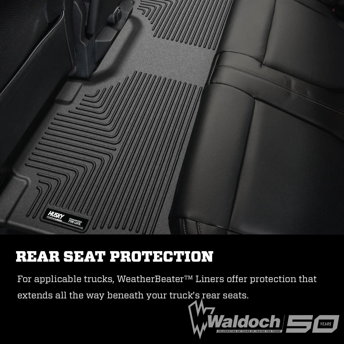 Husky Liners Weatherbeater | Fits 2015 - 2023 Ford F - 150 SuperCrew/SuperCab/Lightning, Front Row Liner, Black |