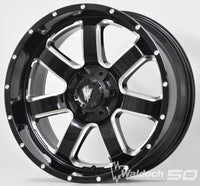 REBEL 20X9 GLOSSY BLACK AND MILLED SIDE SPOKE - 0  OFFSET 8X170  125.5CB