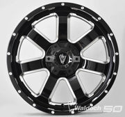 REBEL 20X9 GLOSSY BLACK AND MILLED SIDE SPOKE - 12 OFFSET 6X135 87.3CB