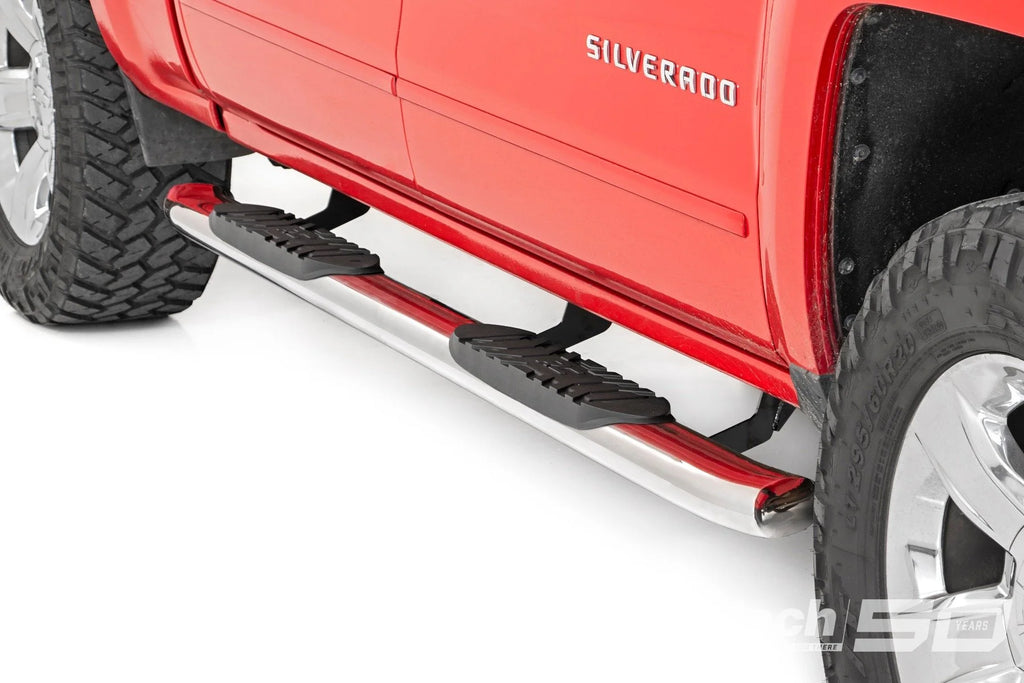 Oval Nerf Steps | Stainless | Crew Cab | DEF Tank | Chevy/GMC 1500/2500HD/3500HD (07-19 & Classic)