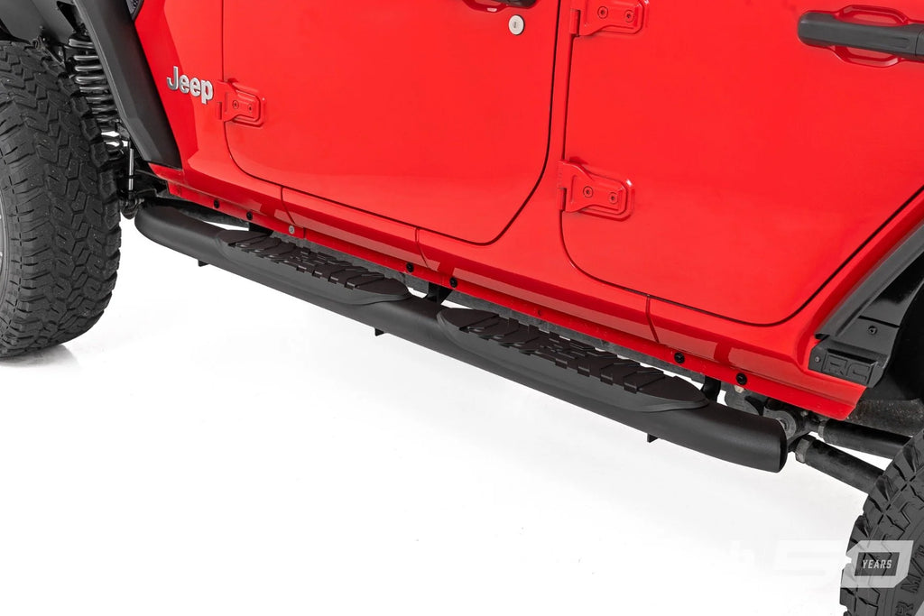 Oval Nerf Steps | 4 Door | Black | Jeep Wrangler Unlimited 4WD (2018-2025)