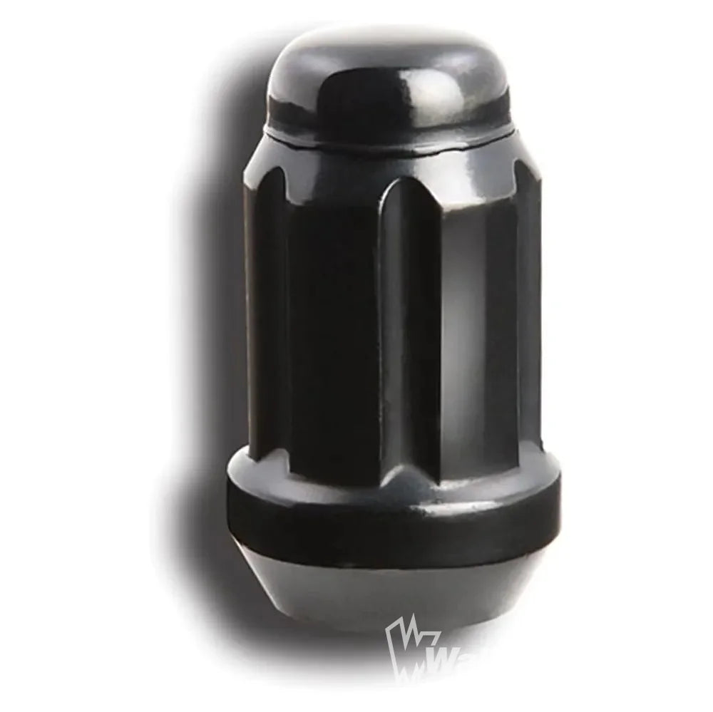Small Diameter Spline Acorn Lug Nut - 12mm x 1.50 Thread Size - Black Finish - Bulk (21138BC)
