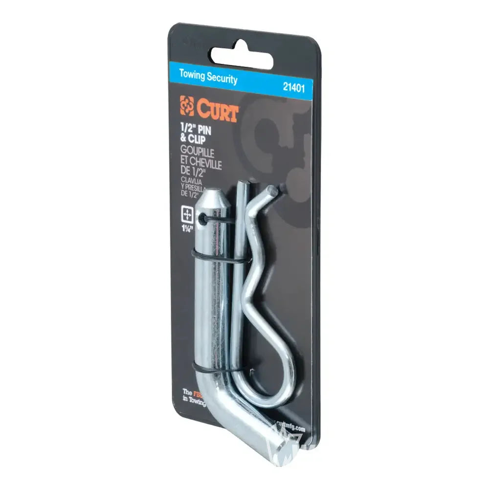 1/2" Hitch Pin (1-1/4" Receiver, Zinc, Packaged) #21401
