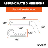 1/2" Hitch Pin (1-1/4" Receiver, Zinc, Packaged) #21401