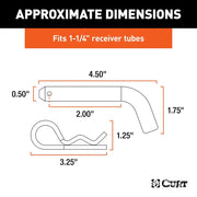1/2" Hitch Pin (1-1/4" Receiver, Zinc, Packaged) #21401