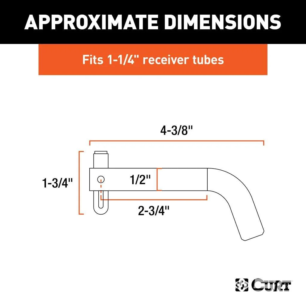 1/2" Swivel Hitch Pin (1-1/4" Receiver, Chrome, Packaged)