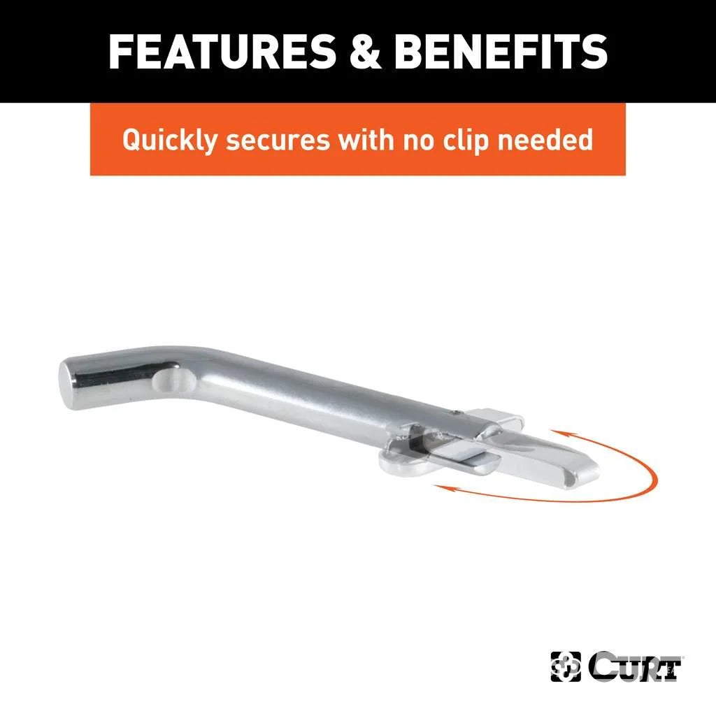 1/2" Swivel Hitch Pin (1-1/4" Receiver, Chrome, Packaged)