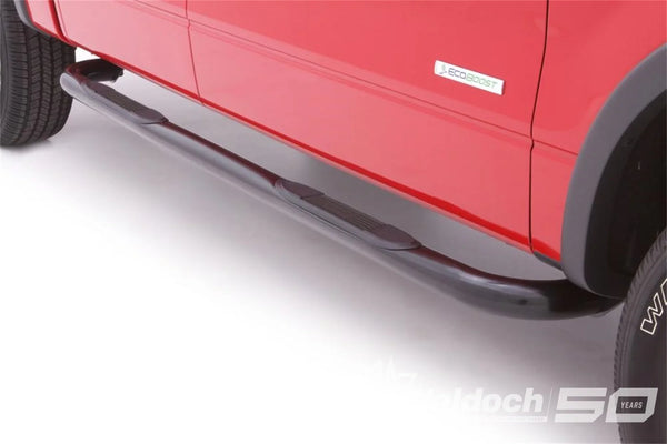 3 In Round Bent Nerf Bars Stainless Steel Black