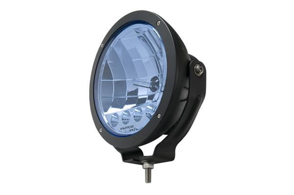 HID Off Road Lamps-HID Lamp w/4 LED DayTime Running Lights - 9" Black Housing with Blue Tinted Lens