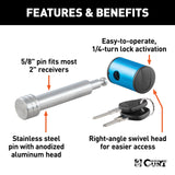 5/8" Hitch Lock (2" Receiver, Right-Angle, Stainless)