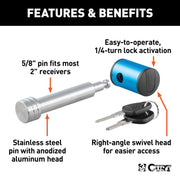 5/8" Hitch Lock (2" Receiver, Right-Angle, Stainless)