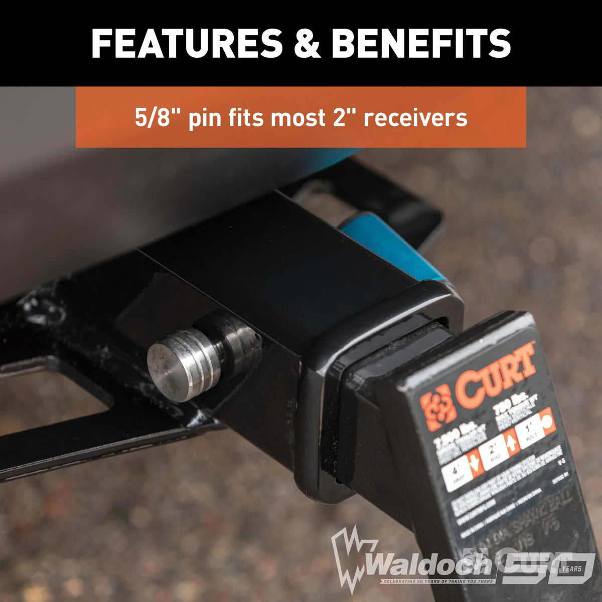 5/8" Hitch Lock (2" Receiver, Right-Angle, Stainless)
