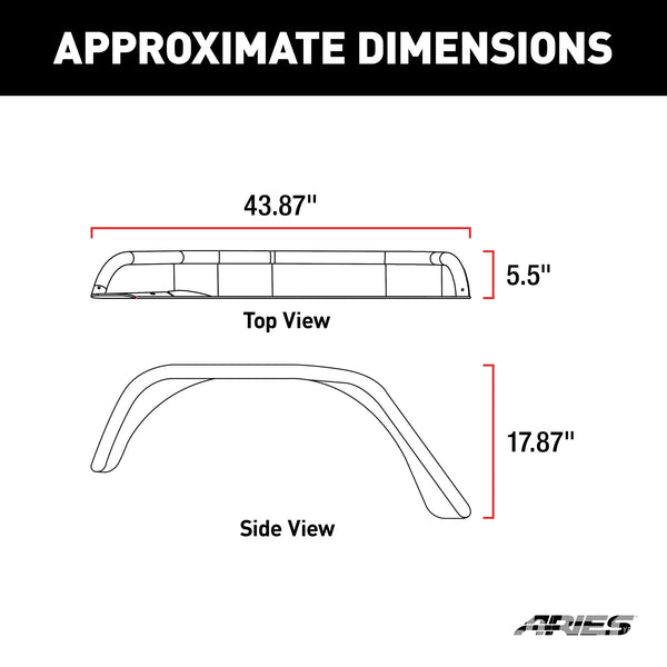 REAR FENDER FLARE, CARBIDE JK