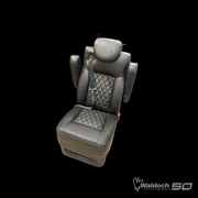 Waldoch Middle Bucket Seat Dual Armrests Black Pewter Piping